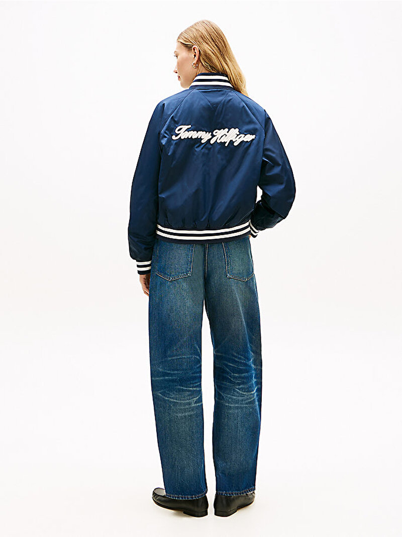 Kadın Varsity Nylon Bomber Ceket Lacivert WW0WW48618C1G