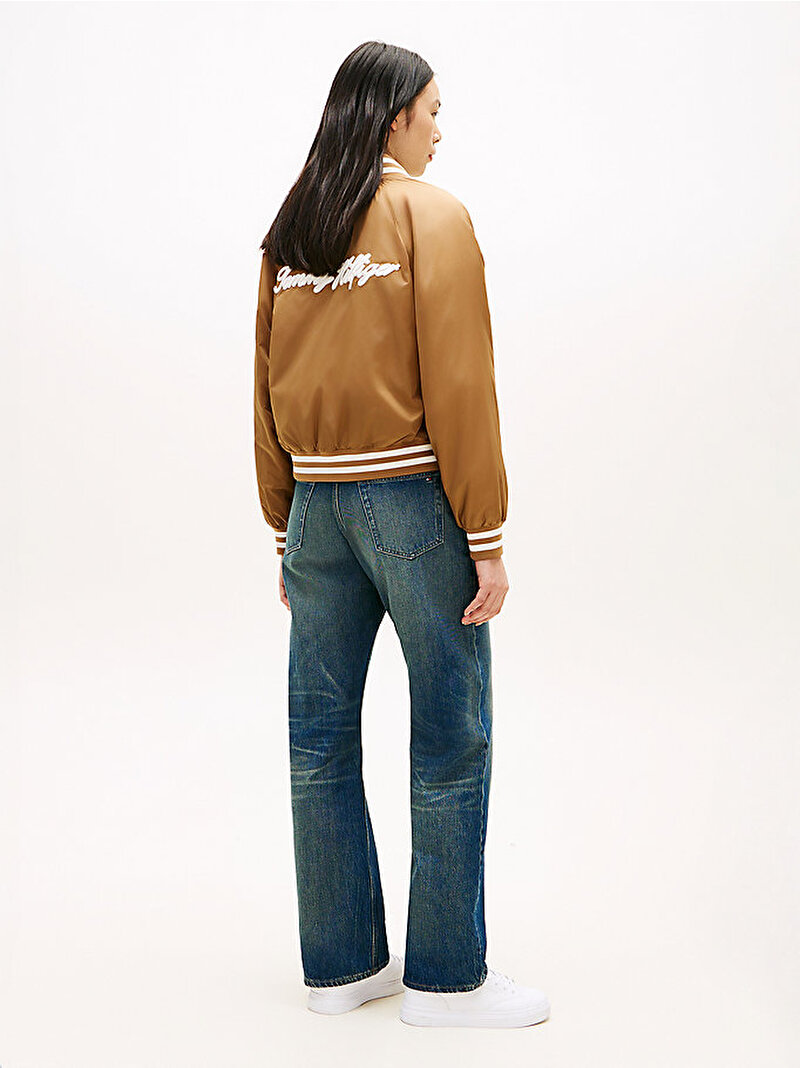 Kadın Varsity Nylon Bomber Ceket Bej WW0WW48618GWA