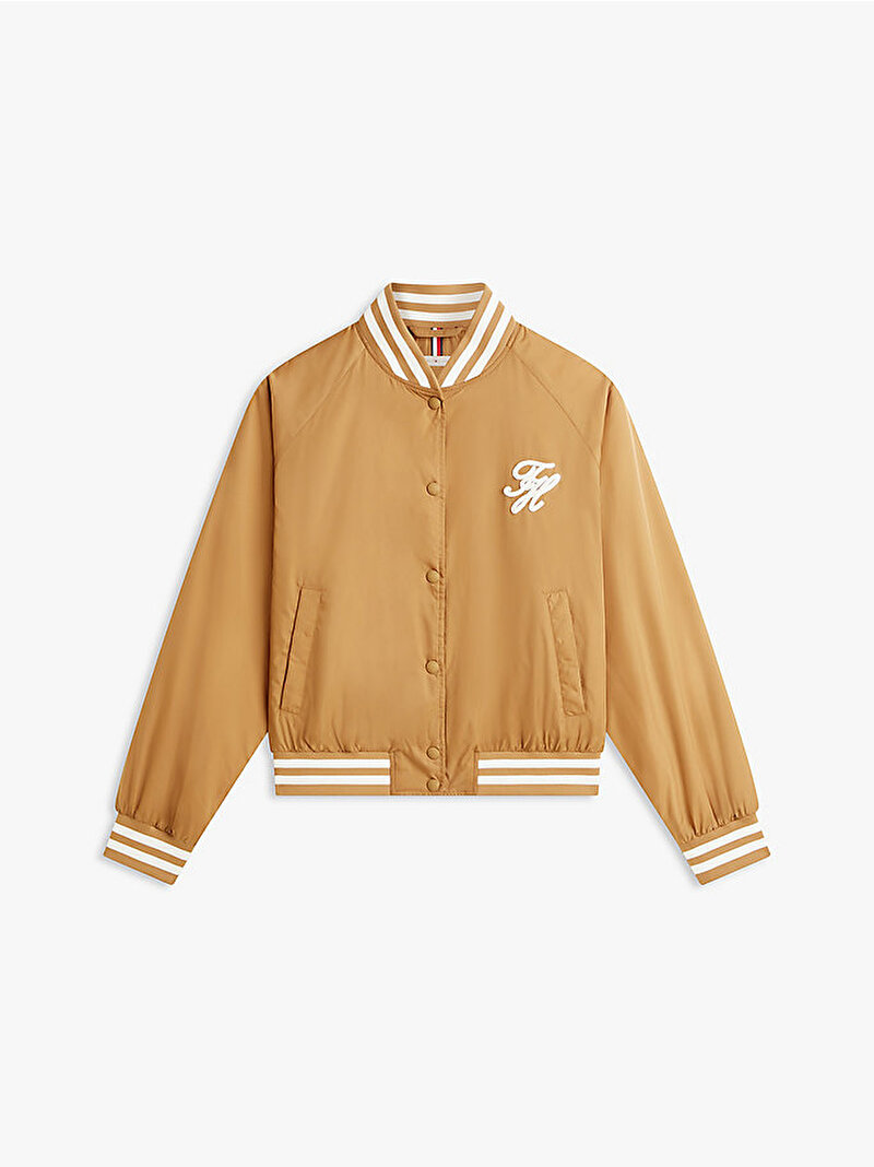 Kadın Varsity Nylon Bomber Ceket Bej WW0WW48618GWA