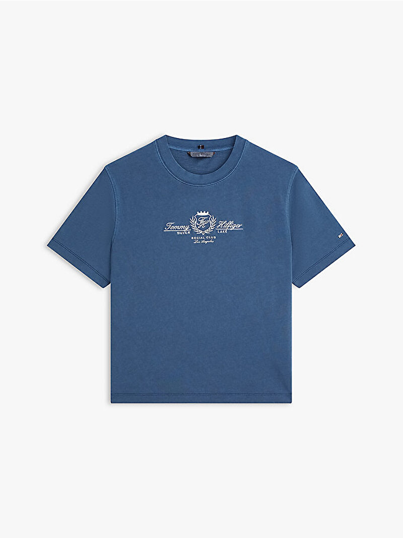 Kadın Varsity Crest Modern T-shirt Lacivert WW0WW48713C1G