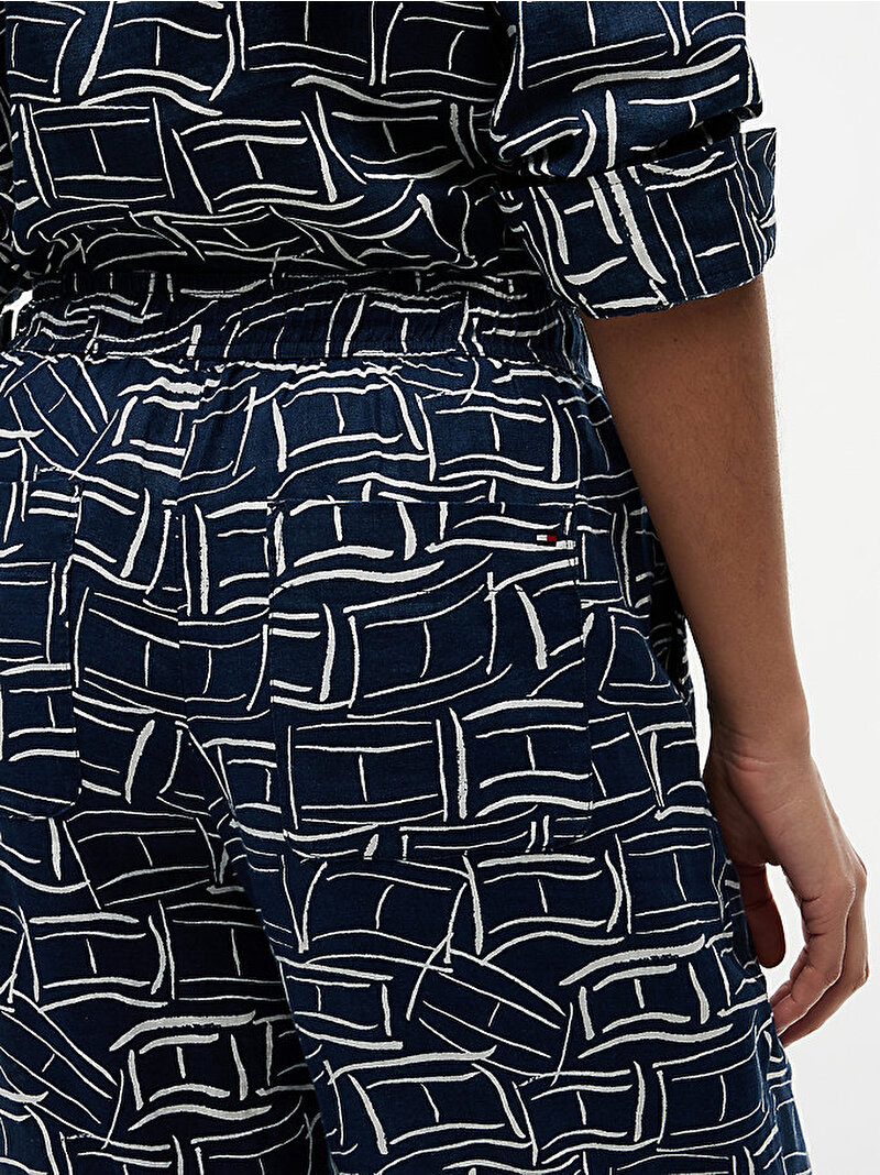 Kadın Essential Linen Pull On Pantolon Lacivert WW0WW489700GY