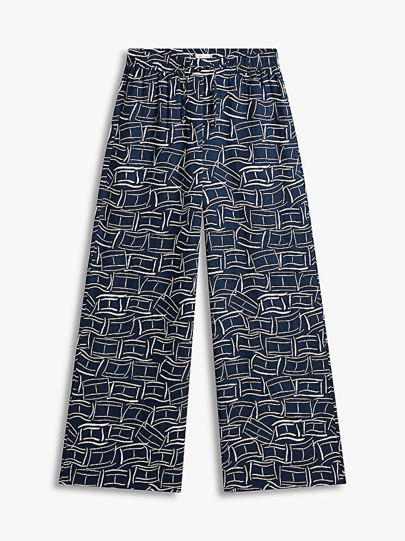 Kadın Essential Linen Pull On Pantolon Lacivert WW0WW489700GY
