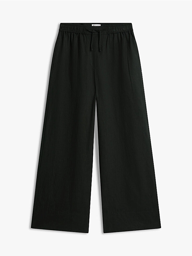 Kadın Essential Linen Pull On Pantolon Siyah WW0WW48970BDS