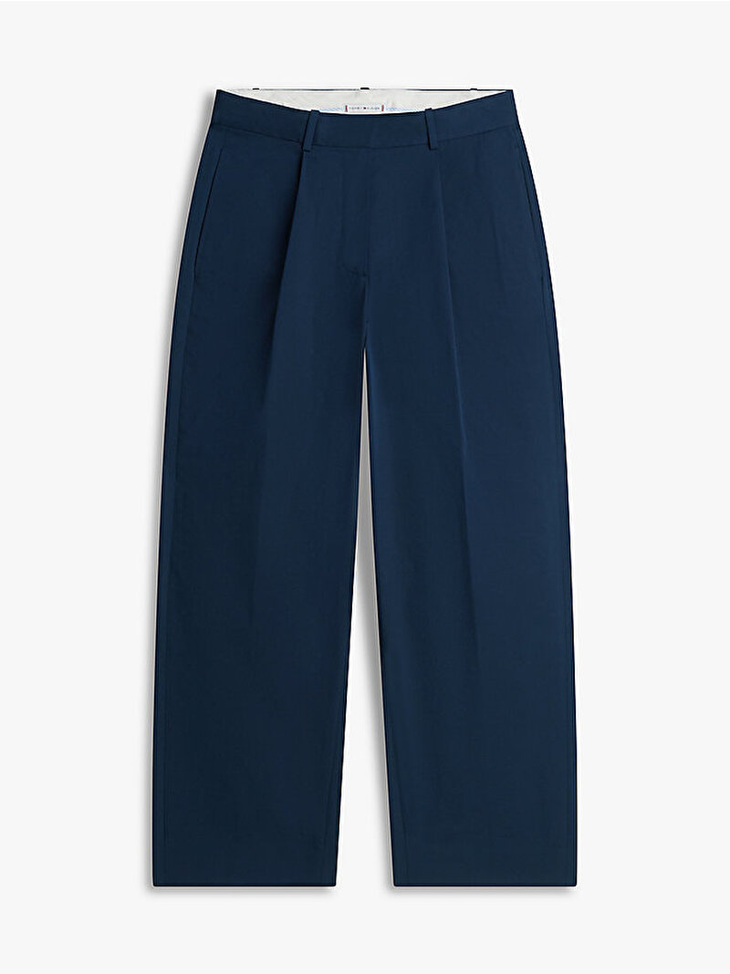 Kadın Cotton Barrel Pleated Pantolon Lacivert WW0WW48993C1G