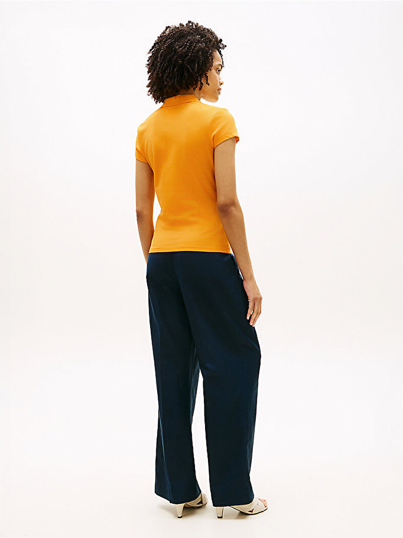 Kadın TH Slim Polo T-shirt Turuncu WW0WW49259SGV