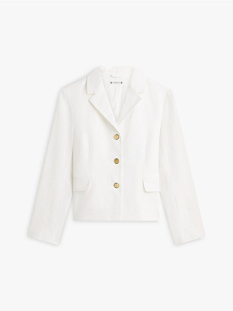 Kadın Linen Bland Slim Blazer Beyaz WW0WW49335YCF