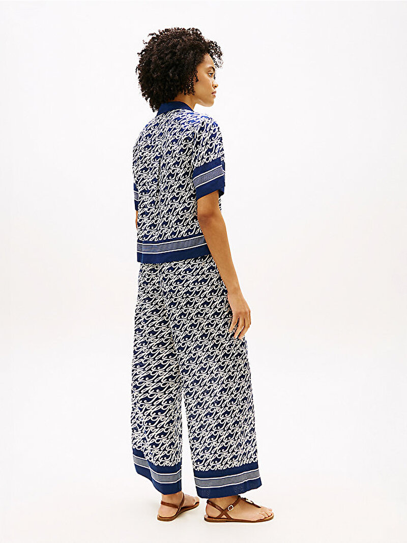Kadın Swimshop Silk Voile Bluz Lacivert WW0WW495470YF