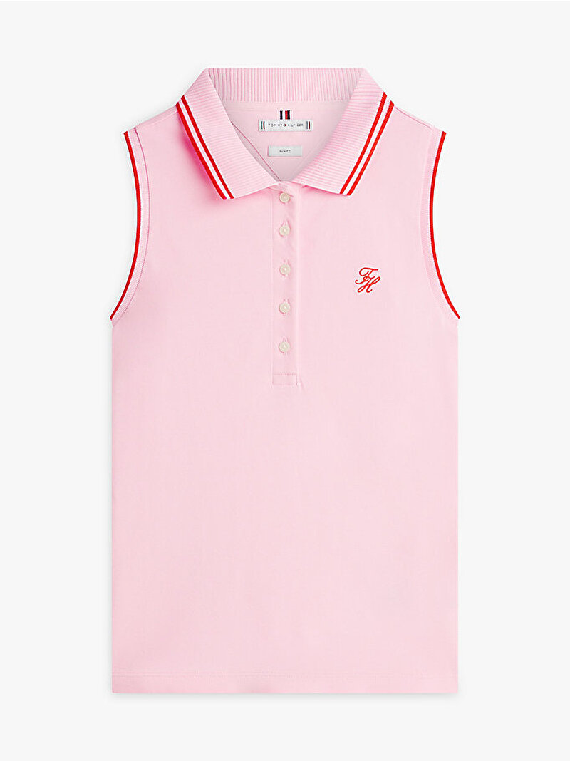 Kadın TH Sleveless Polo T-shirt Pembe WW0WW49561TOL
