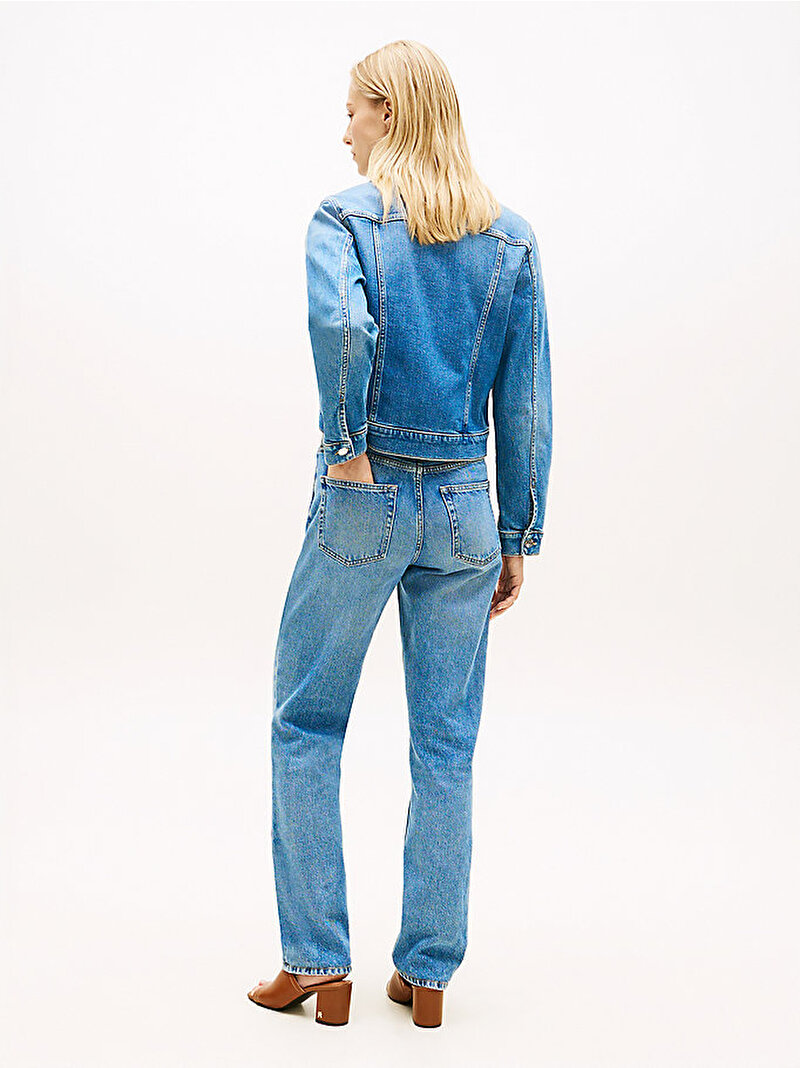 Kadın Slim Denim Ceket Mavi WW0WW495681A7
