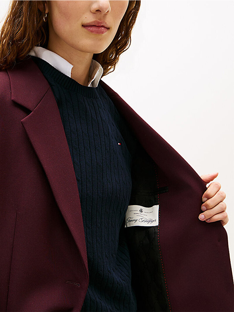 Kadın Light Wool Blend Blazer Kırmızı WW0WW49589XJQ