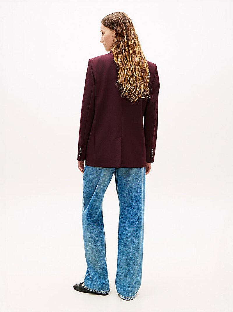 Kadın Light Wool Blend Blazer Kırmızı WW0WW49589XJQ