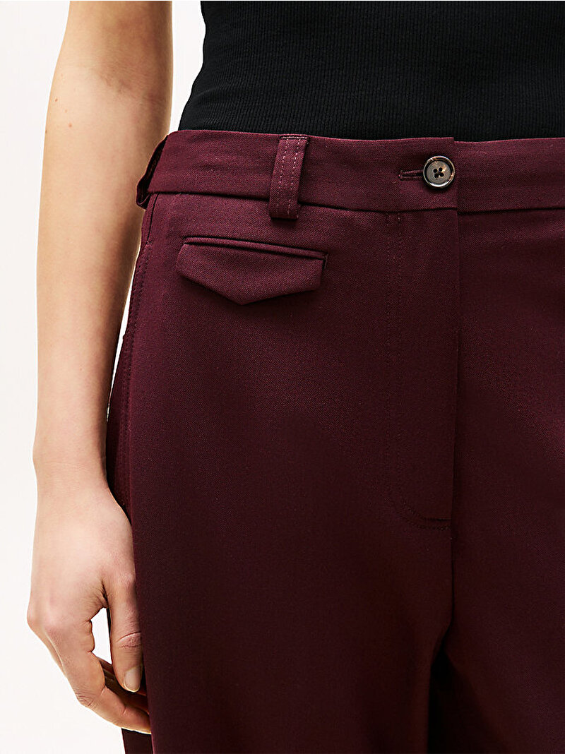 Kadın Light Wool Blend Pantolon Kırmızı WW0WW49590XJQ