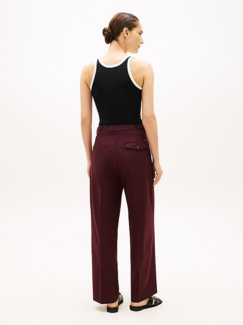 Kadın Light Wool Blend Pantolon Kırmızı WW0WW49590XJQ