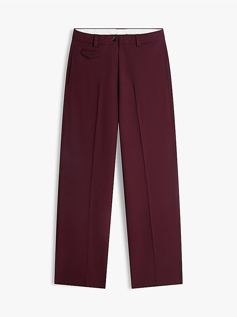 Kadın Light Wool Blend Pantolon Kırmızı WW0WW49590XJQ