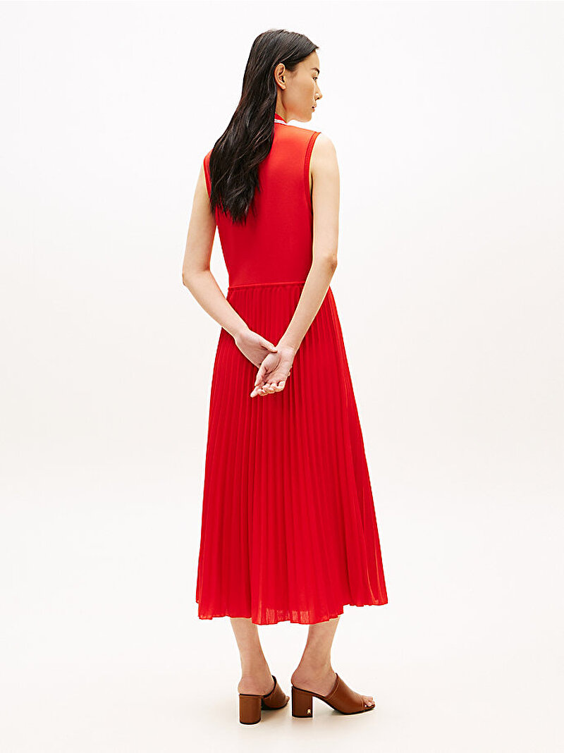 Kadın 1985 Pleated Polo Elbise Kırmızı WW0WW49621SNE