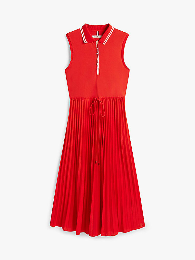 Kadın 1985 Pleated Polo Elbise Kırmızı WW0WW49621SNE