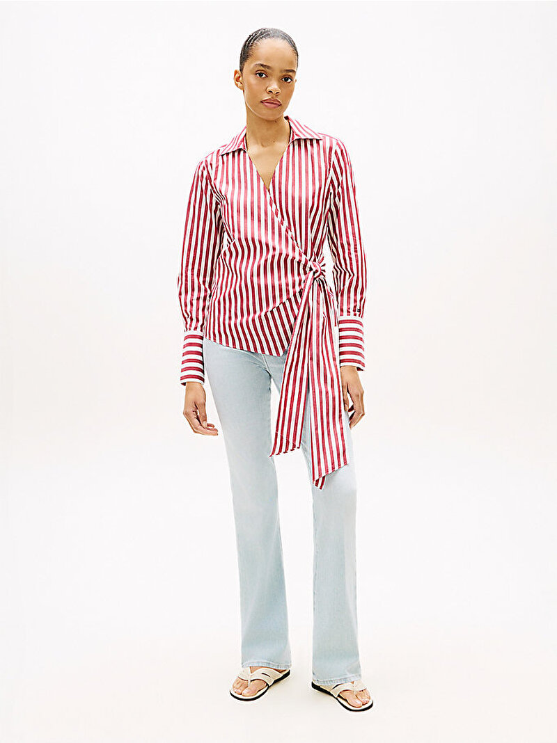 Kadın Poplin Knot Bluz Kırmızı WW0WW496500AA