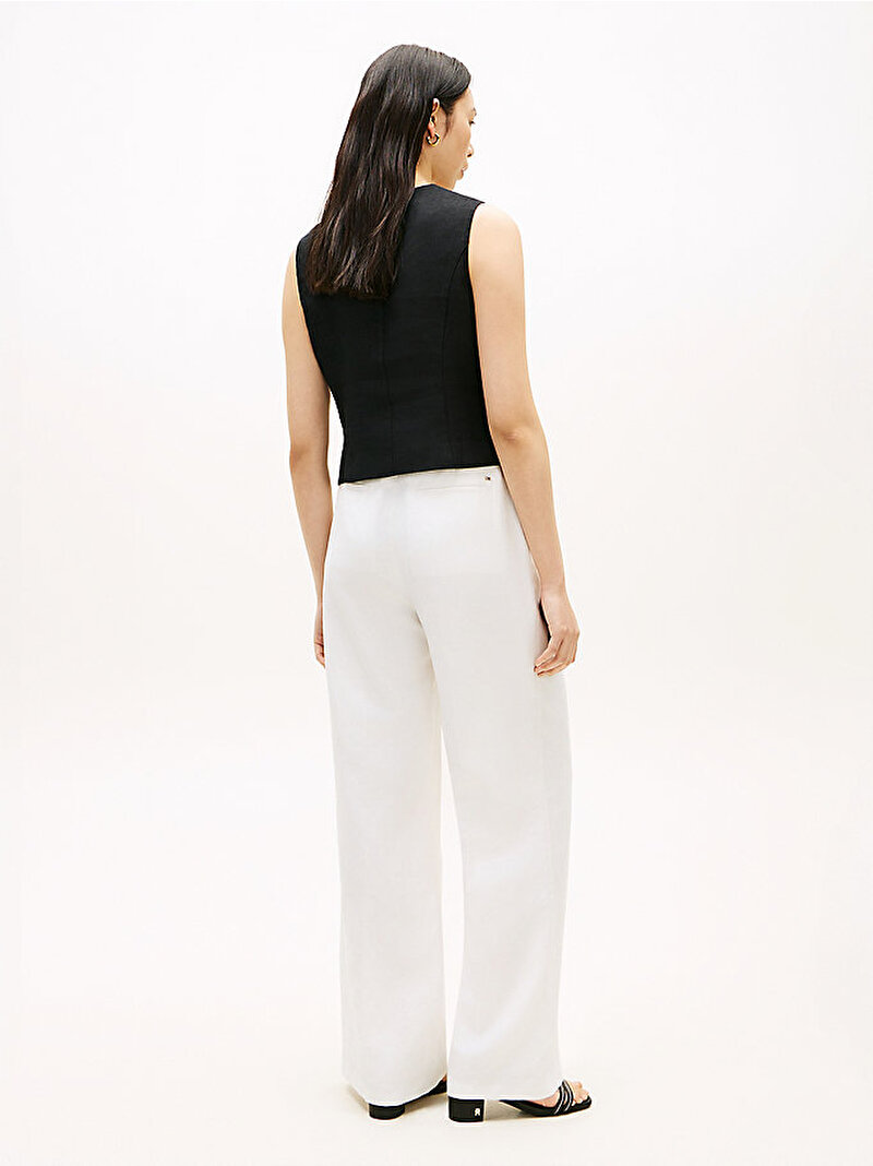 Kadın Essential Linen Yelek Siyah WW0WW50765BDS