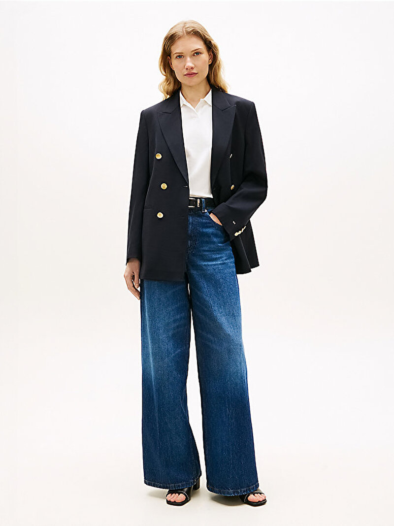 Kadın Timeless Wool Blazer Lacivert WW0WW50784C1G