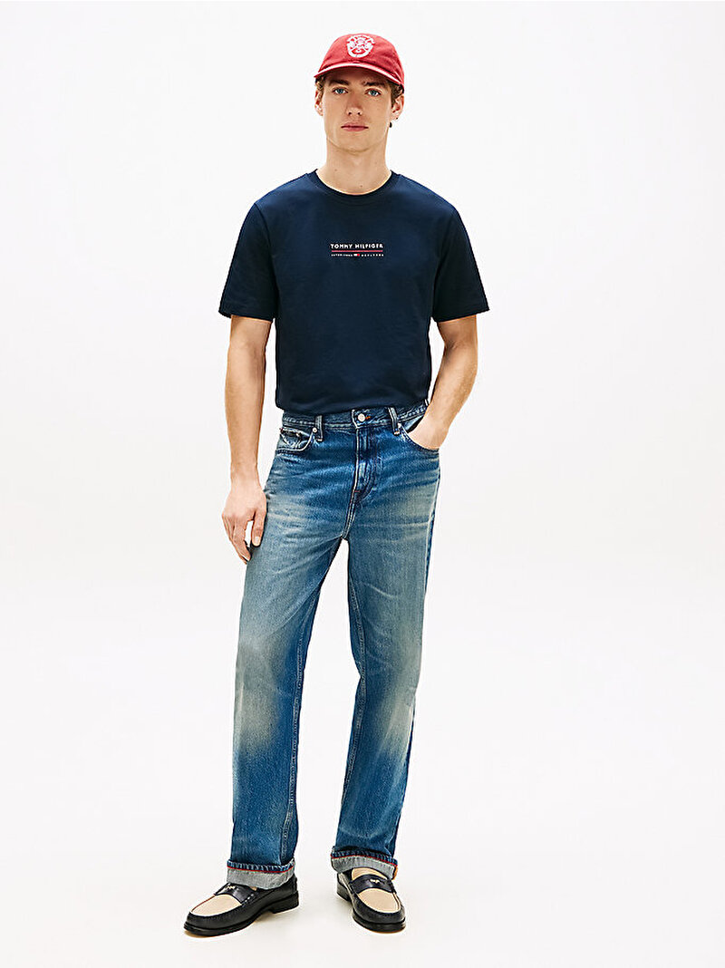Erkek Brand Love Lockup T-shirt Lacivert MW0MW42363DW5