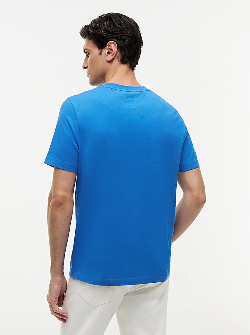Erkek Brand Lovo Mono T-shirt Mavi MW0MW42365C4U