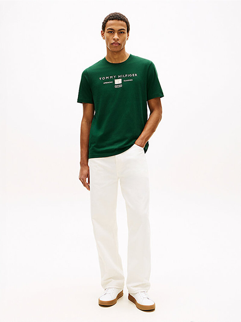 Erkek Brand Lovo Mono T-shirt Yeşil MW0MW42365MBN