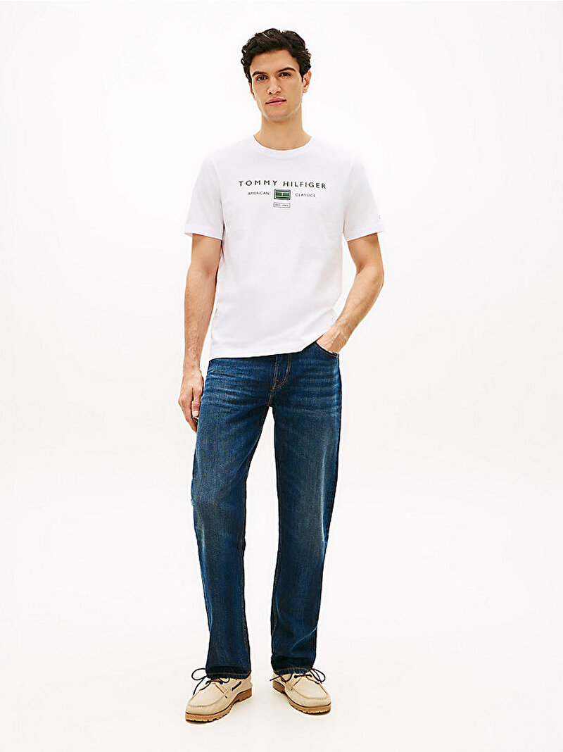 Erkek Brand Lovo Mono T-shirt Beyaz MW0MW42365YBR