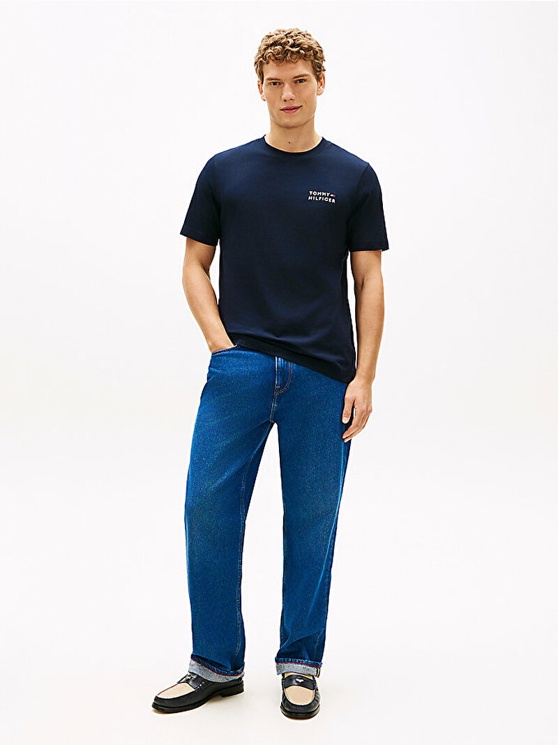 Erkek Brand Love Embro T-shirt Lacivert MW0MW42370DW5