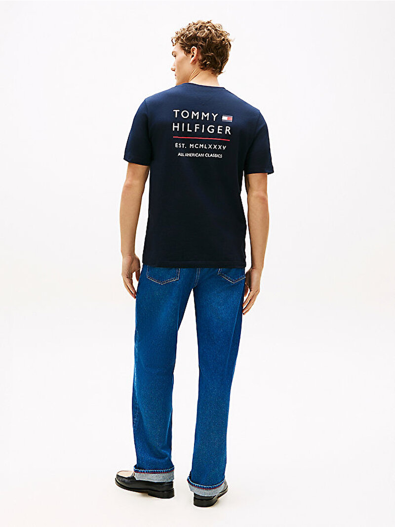 Erkek Brand Love Embro T-shirt Lacivert MW0MW42370DW5