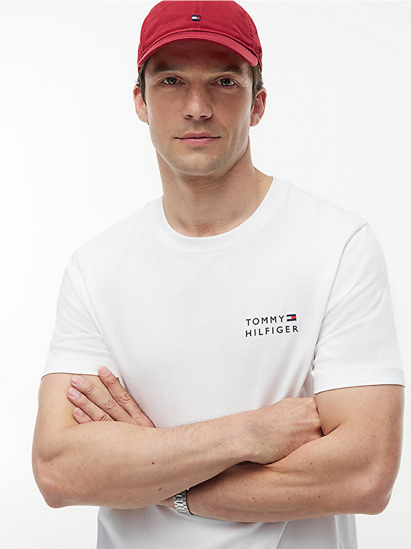 Erkek Brand Love Embro T-shirt Beyaz MW0MW42370YBR