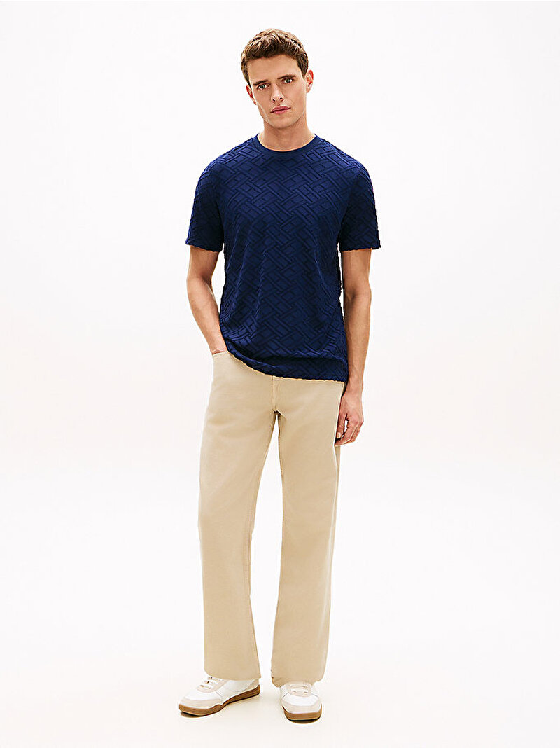 Erkek Flag Jacquard T-shirt Lacivert MW0MW42381DCC