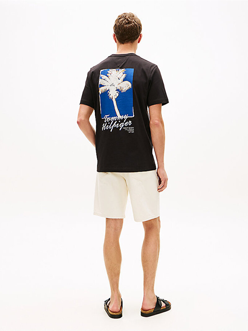 Erkek Palm Photo Print T-shirt Siyah MW0MW42386BDS