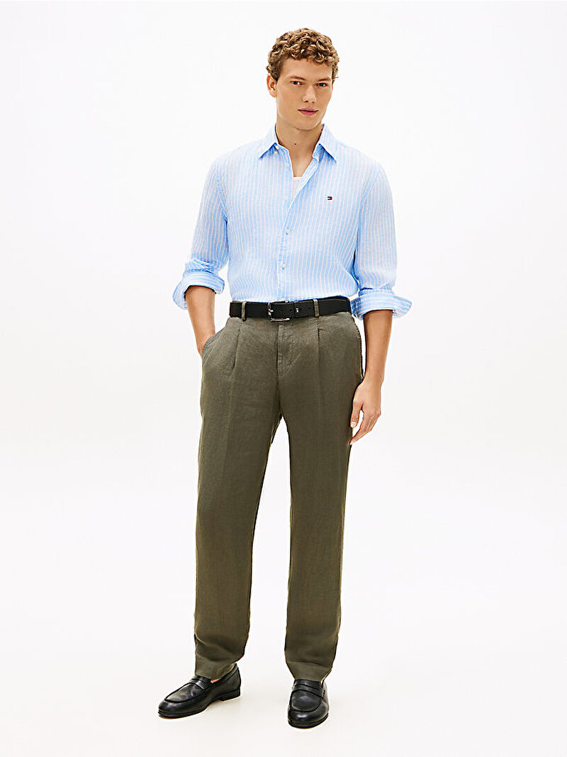 Erkek Linen Bengal Stripe Gömlek Çok renkli MW0MW424000A5