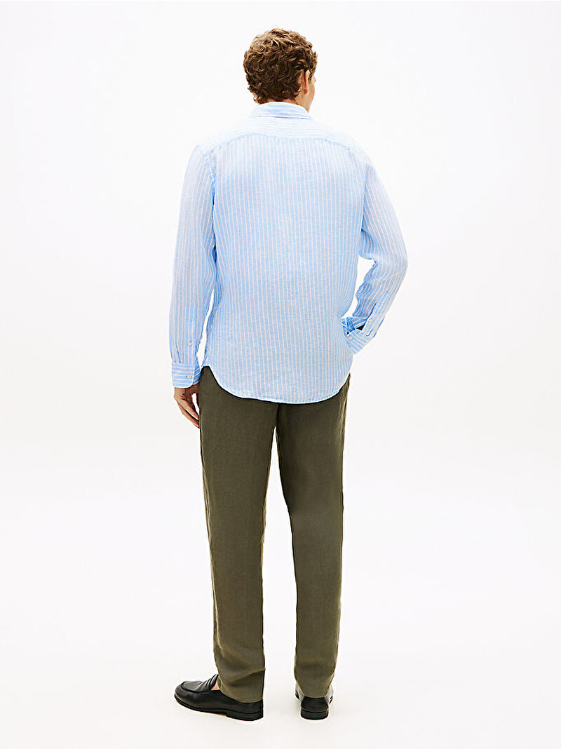 Erkek Linen Bengal Stripe Gömlek Çok renkli MW0MW424000A5