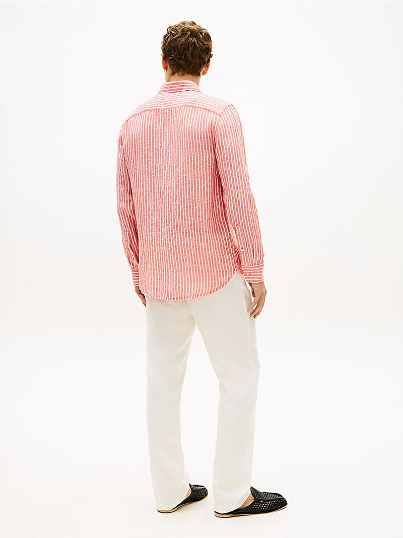 Erkek Linen Bengal Stripe Gömlek Çok renkli MW0MW424000DM