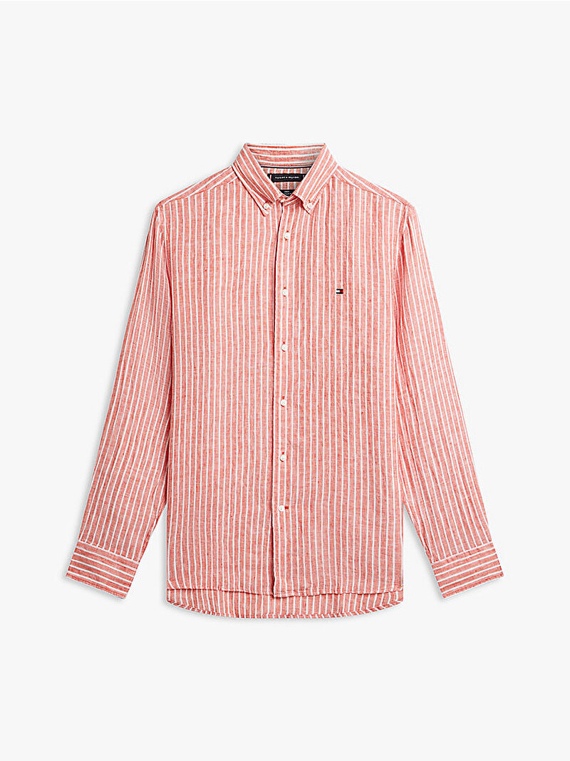 Erkek Linen Bengal Stripe Gömlek Çok renkli MW0MW424000DM
