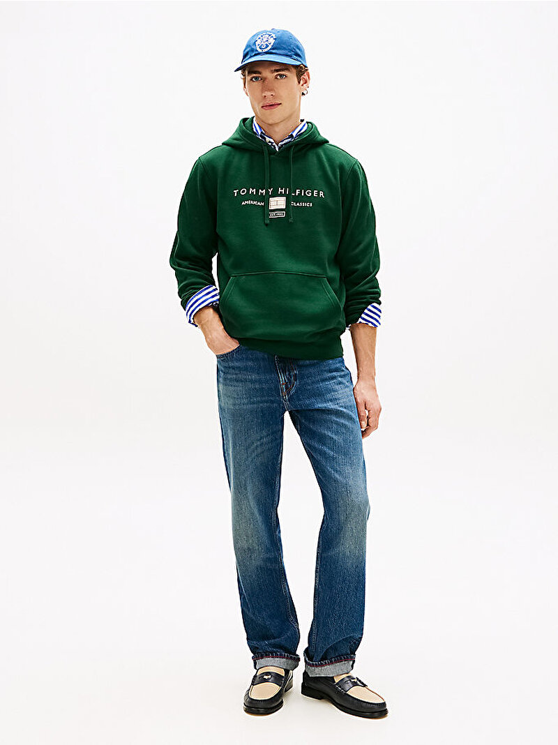 Erkek Brand Love Sweatshirt Yeşil MW0MW42464MBN