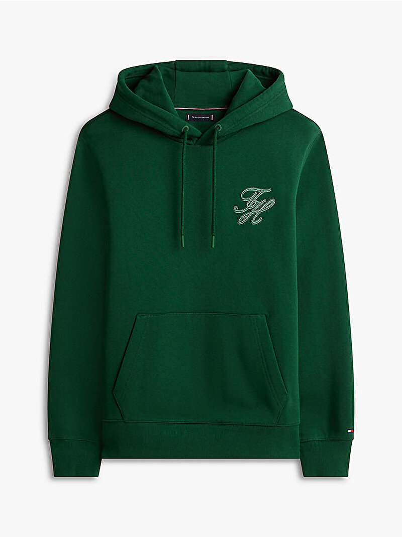 Erkek Monogram Hoodie Yeşil MW0MW42488MBN