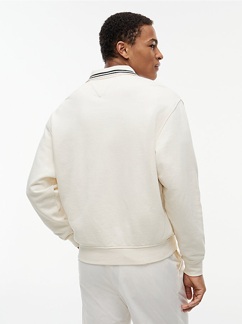 Erkek Country Club Rugby Sweatshirt Beyaz MW0MW42490Z00