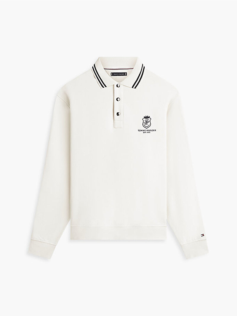 Erkek Country Club Rugby Sweatshirt Beyaz MW0MW42490Z00