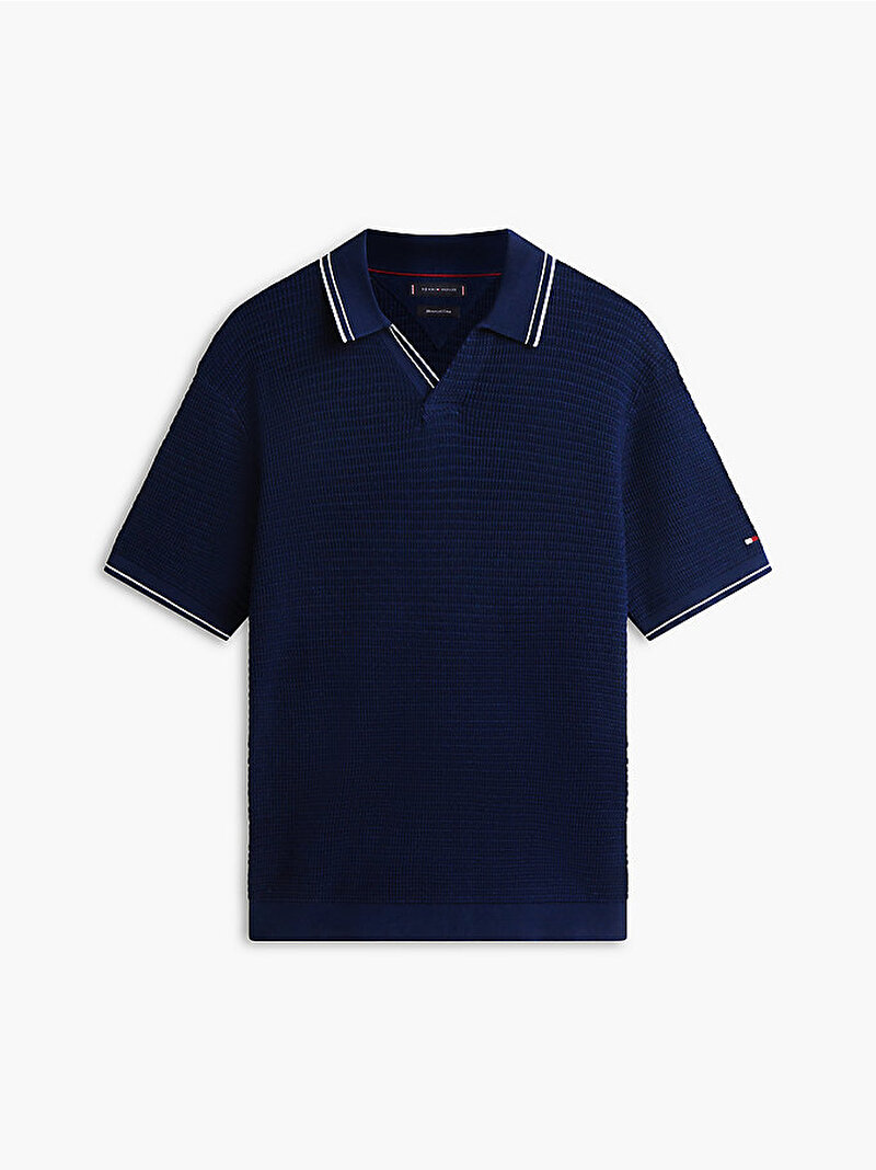 Erkek Medium Texture Polo T-shirt Lacivert MW0MW42682DCA