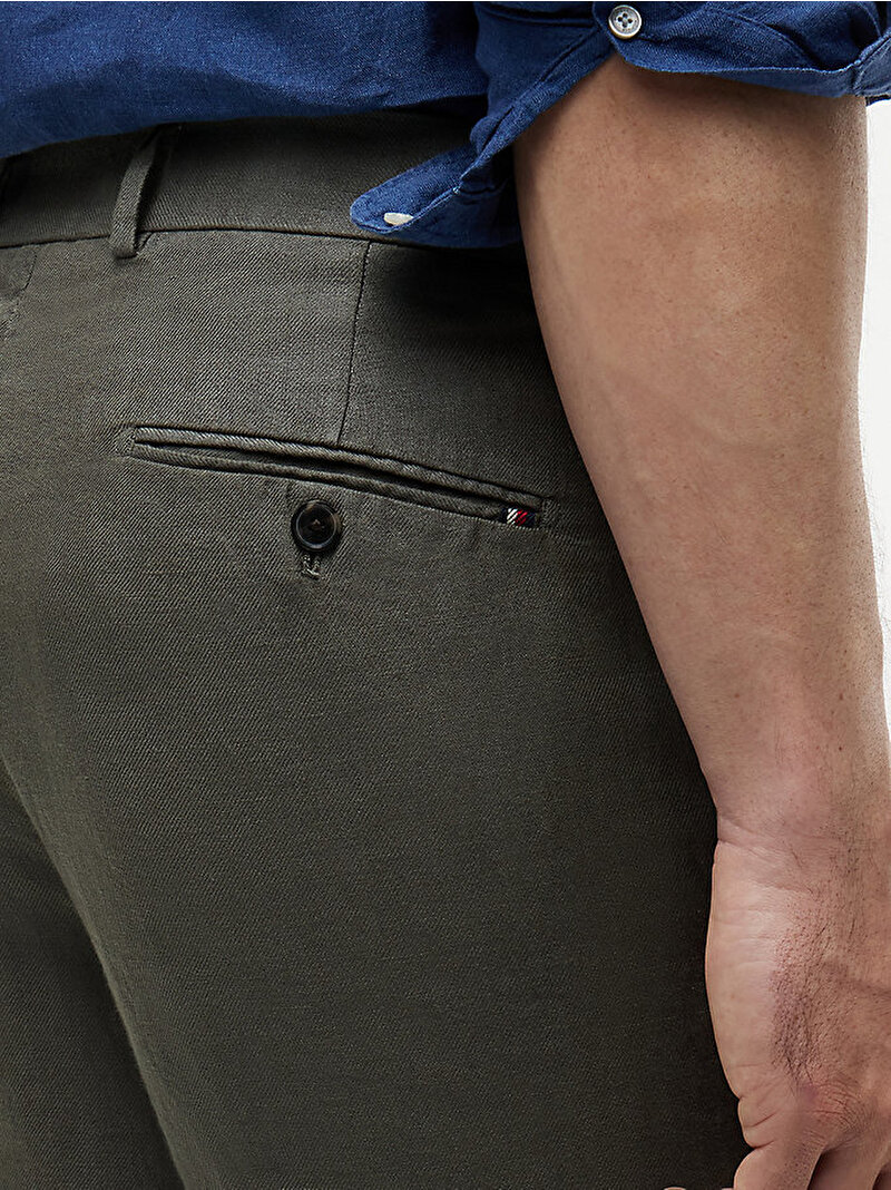 Erkek Linen Pantolon Yeşil MW0MW42708RBN