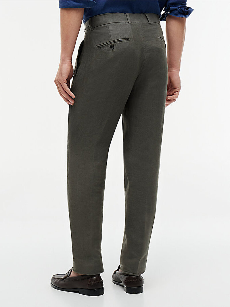 Erkek Linen Pantolon Yeşil MW0MW42708RBN
