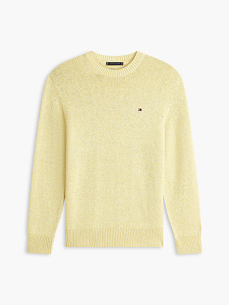 Erkek Two Tone Boucle Crew Kazak Sarı MW0MW42812ZF0