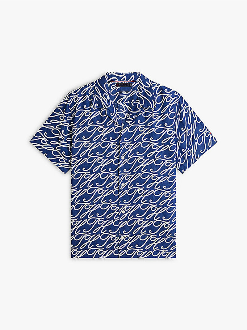 Erkek Linen Camp Collar Gömlek Çok renkli MW0MW429870GY