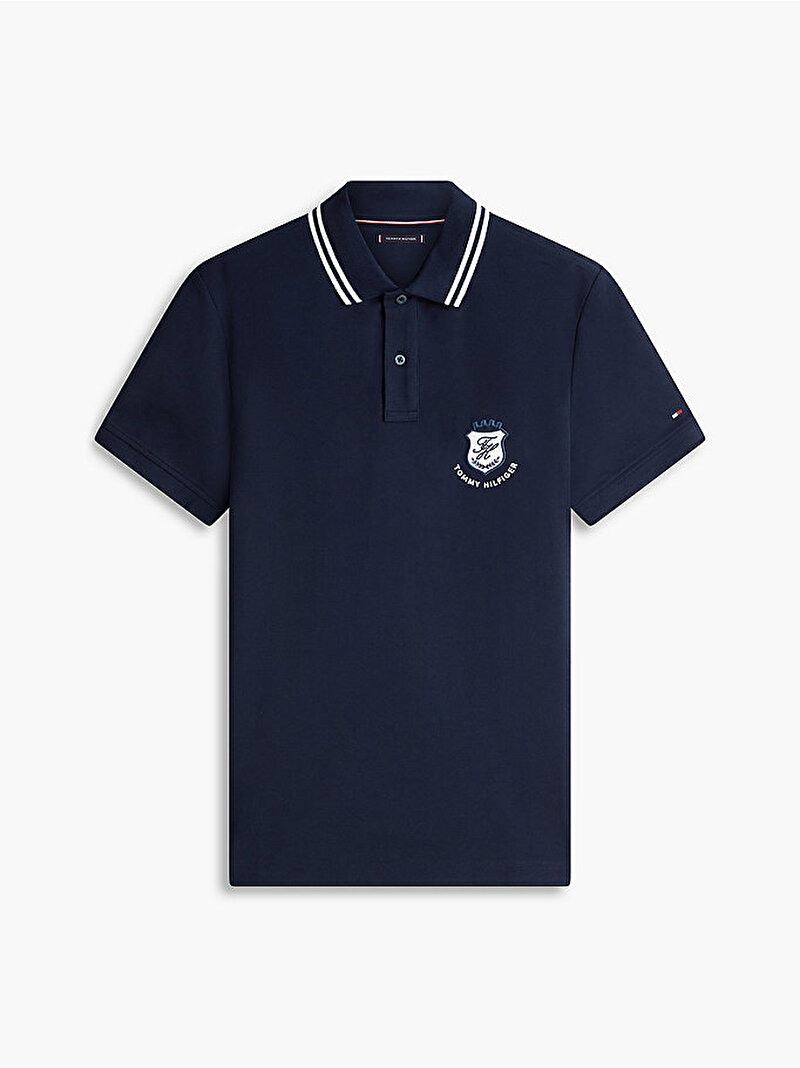 Erkek Pique Badge Regular Polo T-shirt Lacivert MW0MW43061DW5