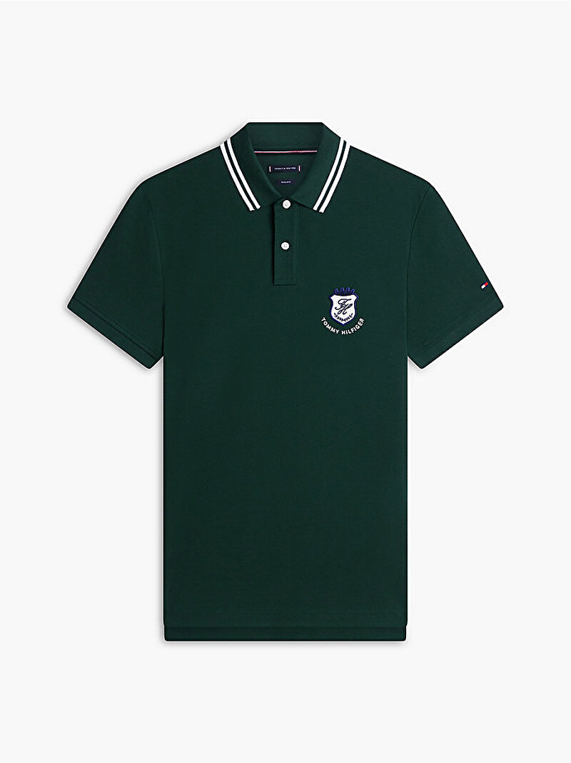 Erkek Pique Badge Regular Polo T-shirt Yeşil MW0MW43061MBN