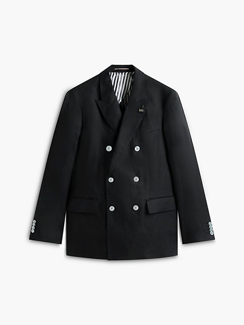Erkek Linen Blazer Siyah MW0MW43083BDS