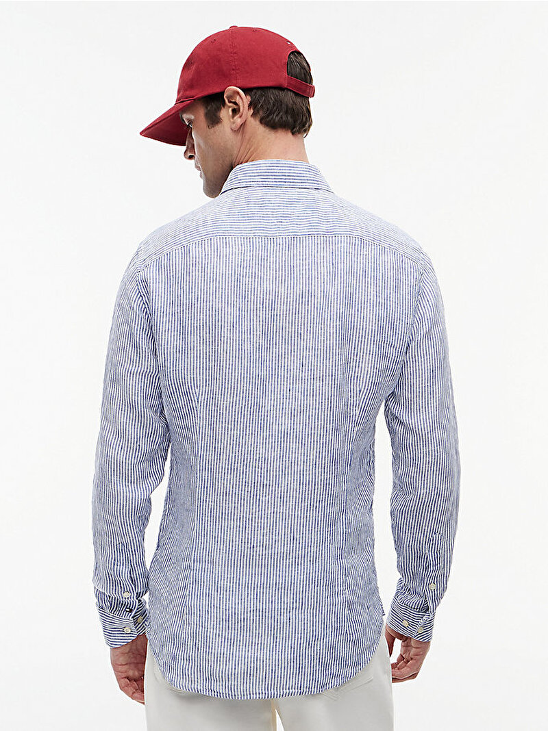 Erkek Linen Stripe Gömlek Çok renkli MW0MW43935DCC