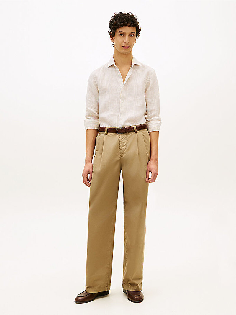 Erkek Linen Stripe Gömlek Çok renkli MW0MW43935RBT
